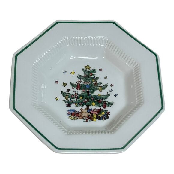 Vintage Nikko Classic Collection Japan Octagon Christmas Tree Small Plate Decor - Picture 6 of 8